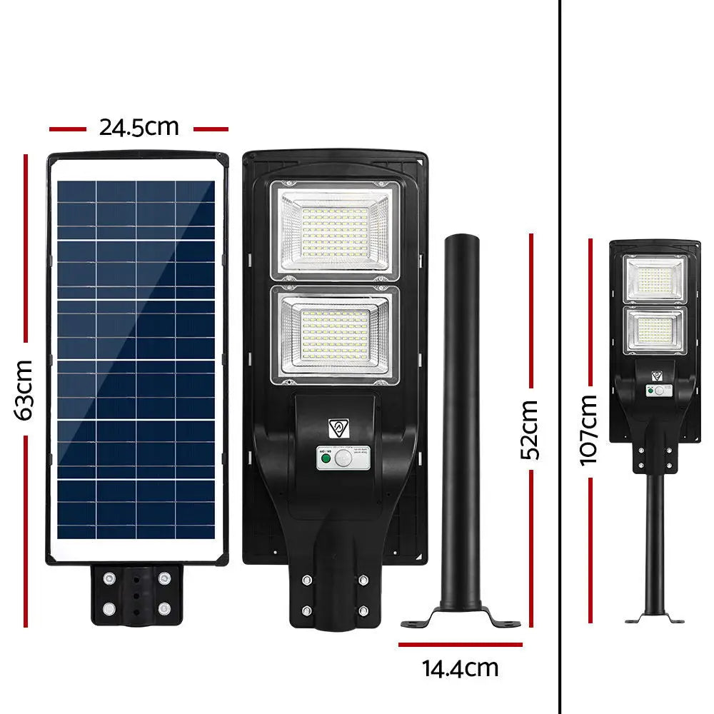 Leier 160 LED Solar Street Light 120W Flood Motion Sensor Remote Outdoor Wall Lamp - Home & Garden > Lighting > Night
