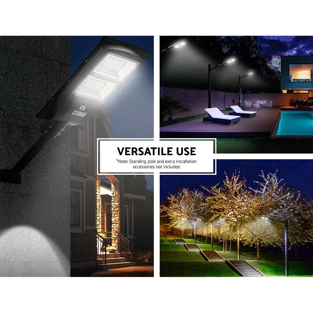 Leier 160 LED Solar Street Light 120W Flood Motion Sensor Remote Outdoor Wall Lamp - Home & Garden > Lighting > Night