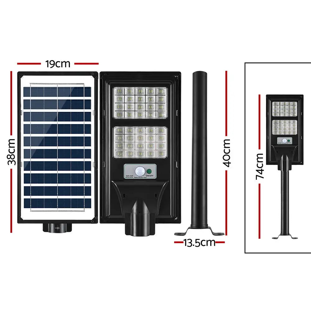 Leier 160 LED Solar Street Light Flood Motion Sensor Remote - Home & Garden > Garden Lights