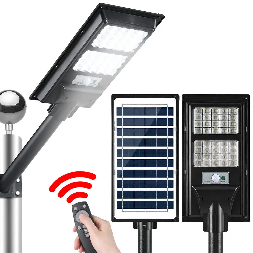 Leier 160 LED Solar Street Light Flood Motion Sensor Remote - Home & Garden > Garden Lights