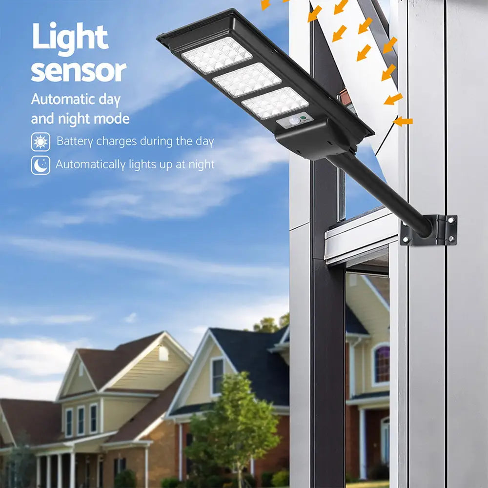 Leier 240 LED Solar Street Light Flood Motion Sensor Remote - Home & Garden > Garden Lights