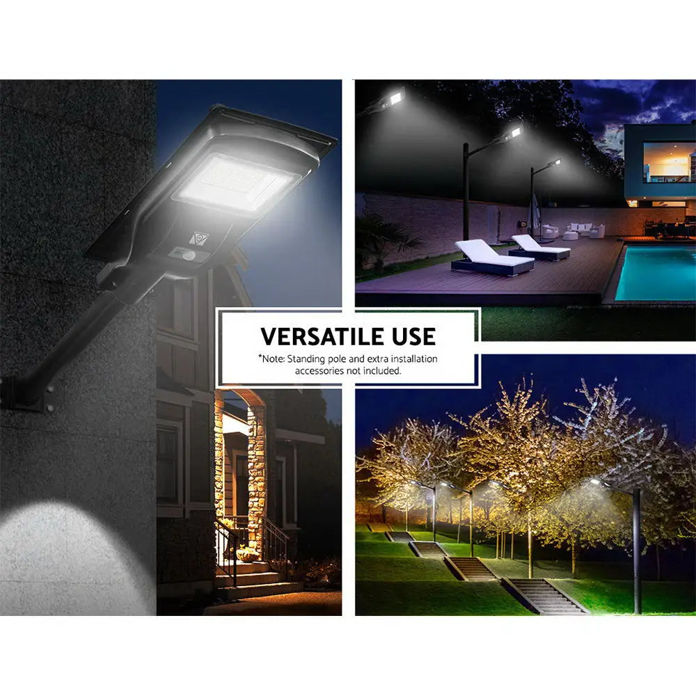 Leier 80 LED Solar Street Light 90W Flood Motion Sensor Remote Outdoor Wall Lamp - Home & Garden > Lighting > Night