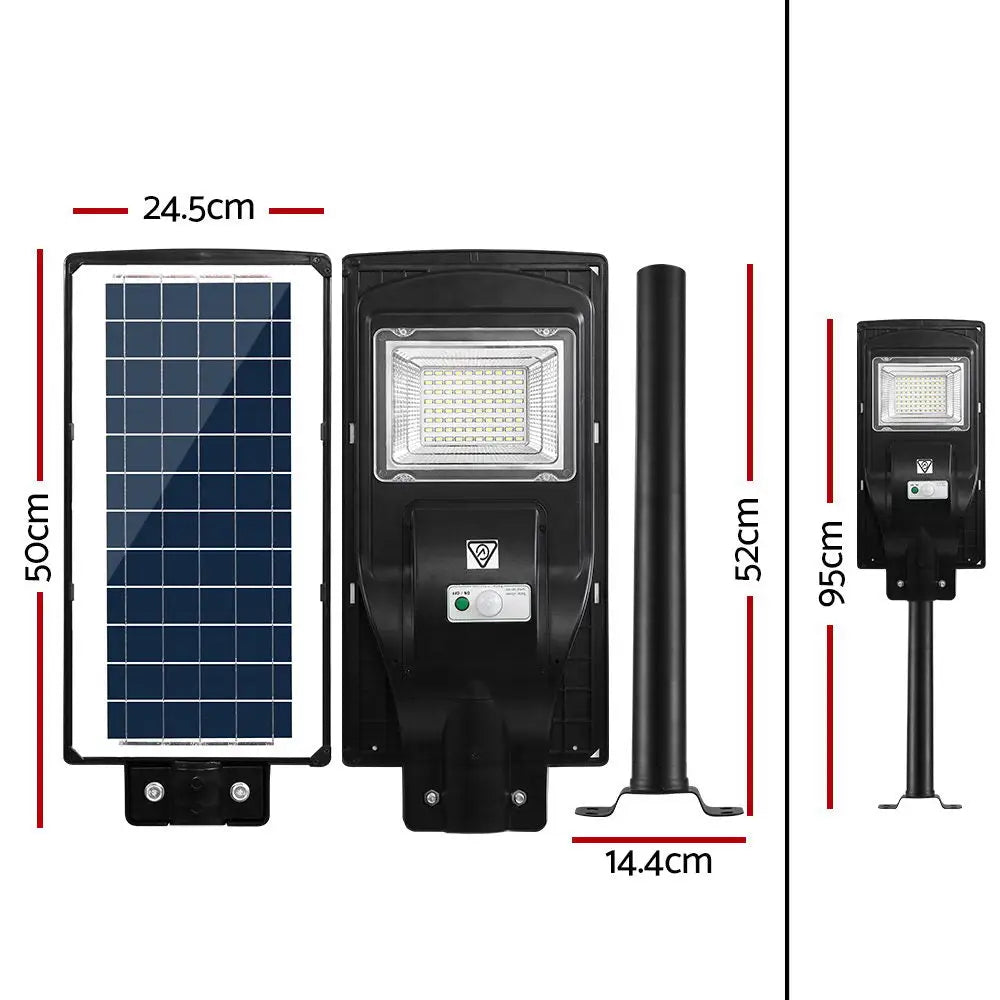 Leier 80 LED Solar Street Light 90W Flood Motion Sensor Remote Outdoor Wall Lamp - Home & Garden > Lighting > Night