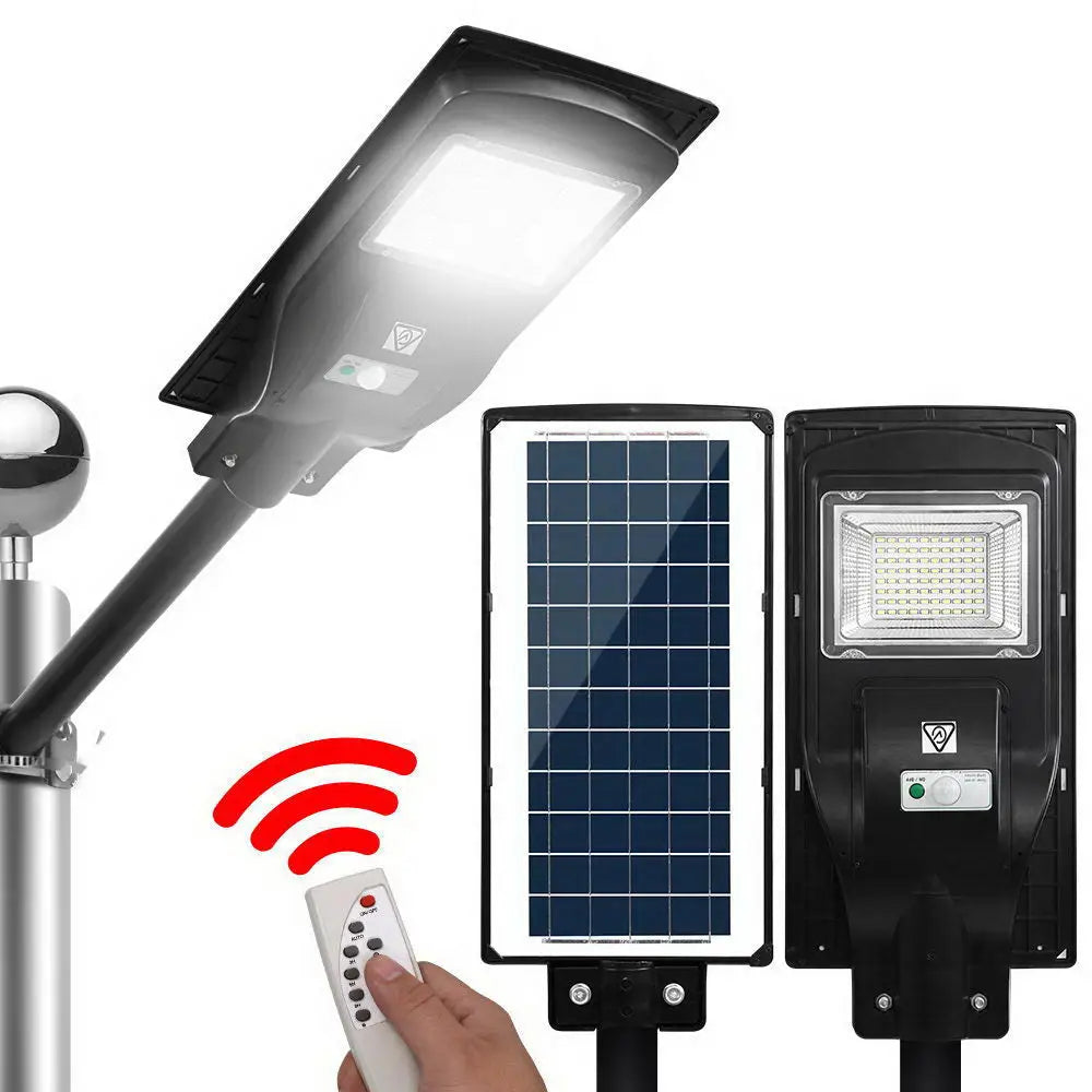Leier 80 LED Solar Street Light 90W Flood Motion Sensor Remote Outdoor Wall Lamp - Home & Garden > Lighting > Night
