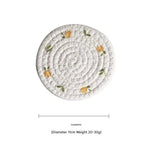 (Lemon) Cotton Rope Woven Placemats - Set of 5 11cm Diameter Heat Resistant Kitchen Decor - Home & Garden > Kitchenware