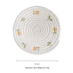 (Lemon) Cotton Rope Woven Placemats - Set of 5 18cm Diameter Heat Resistant Kitchen Decor - Home & Garden > Kitchenware