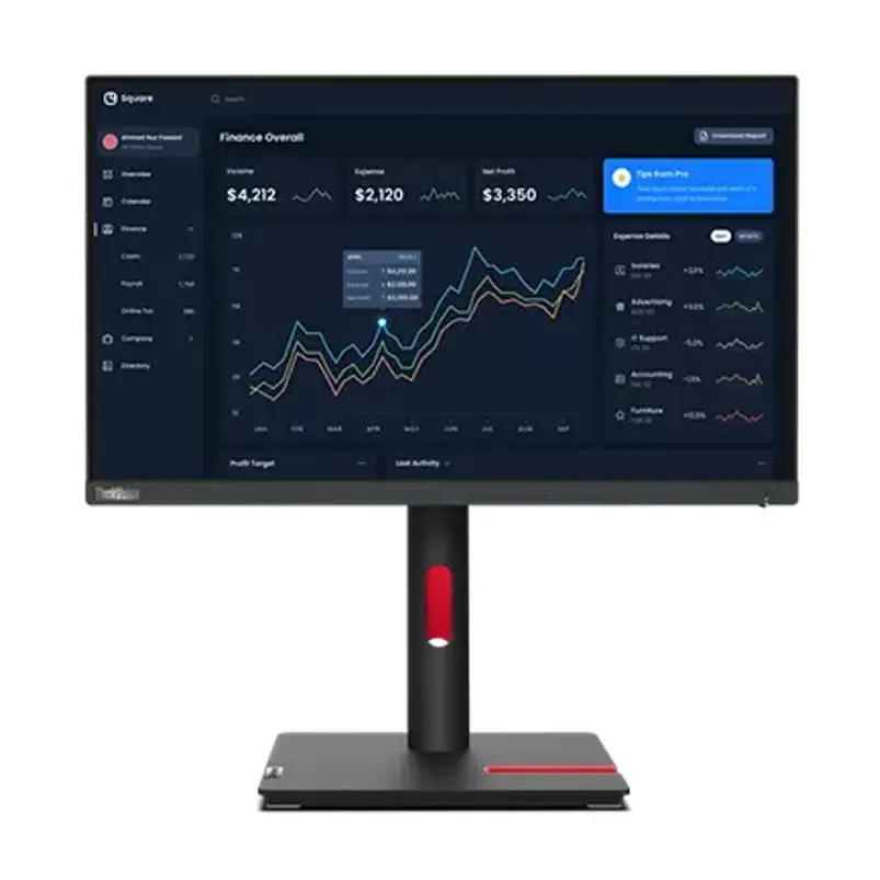 LENOVO ThinkVision T22i-30 21.5’ FHD IPS Monitor 1920x1080 16:9 Anti-Glare Height Adjustable Titl Swivel Pivot