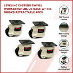 Leveling Casters Swivel Workbench Adjustable Wheel 1000KG Retractable 4PCS - Furniture > Office