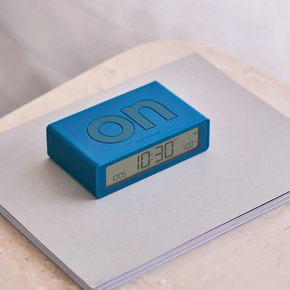 Lexon Flip Mini Reversible Alarm Clock - Blue - Home & Garden > Decor > Clocks