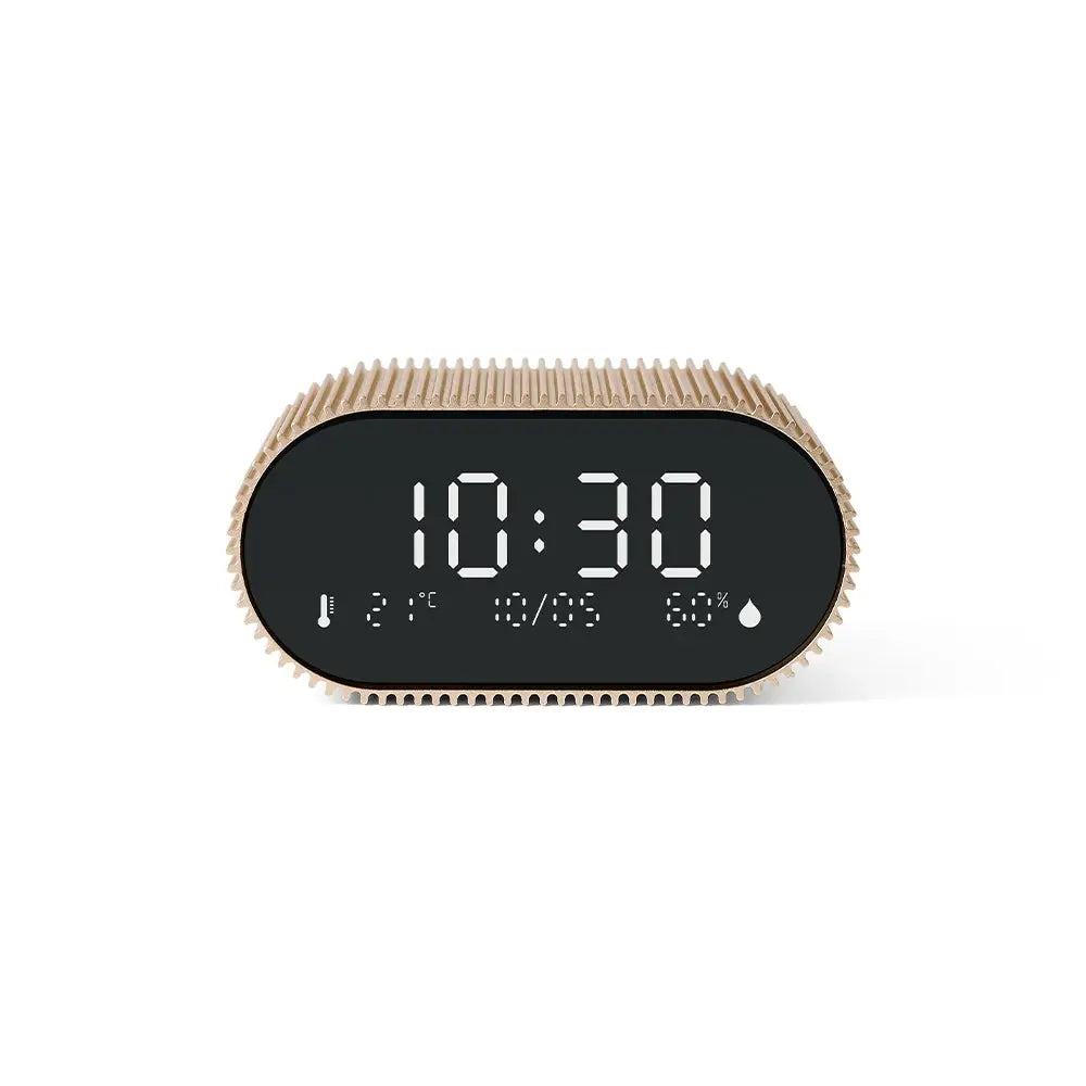 Lexon Ray Clock Lcd Alarm Clock With Temperature / Humidity Display - Gold - Home & Garden > Decor > Clocks