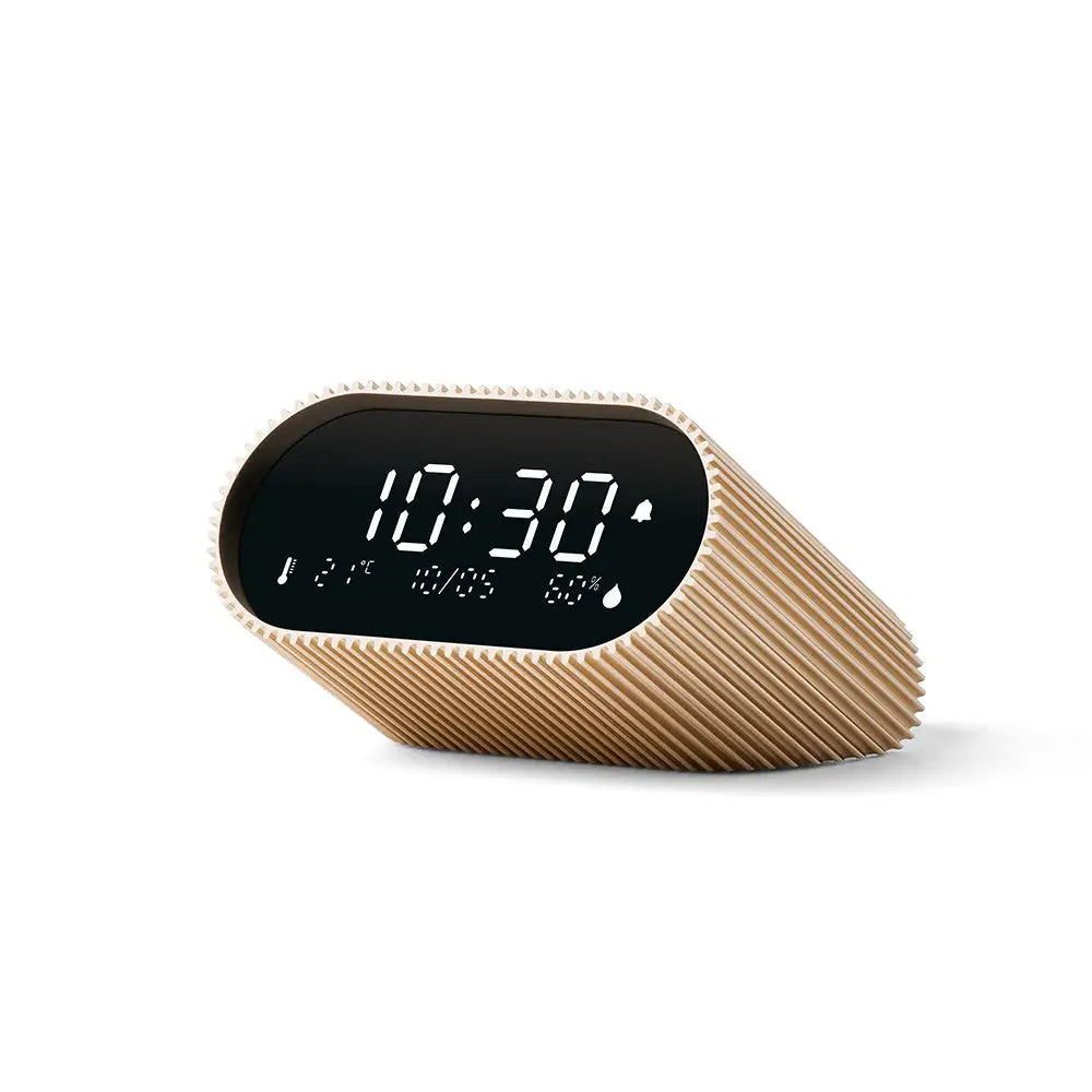 Lexon Ray Clock Lcd Alarm Clock With Temperature / Humidity Display - Gold - Home & Garden > Decor > Clocks