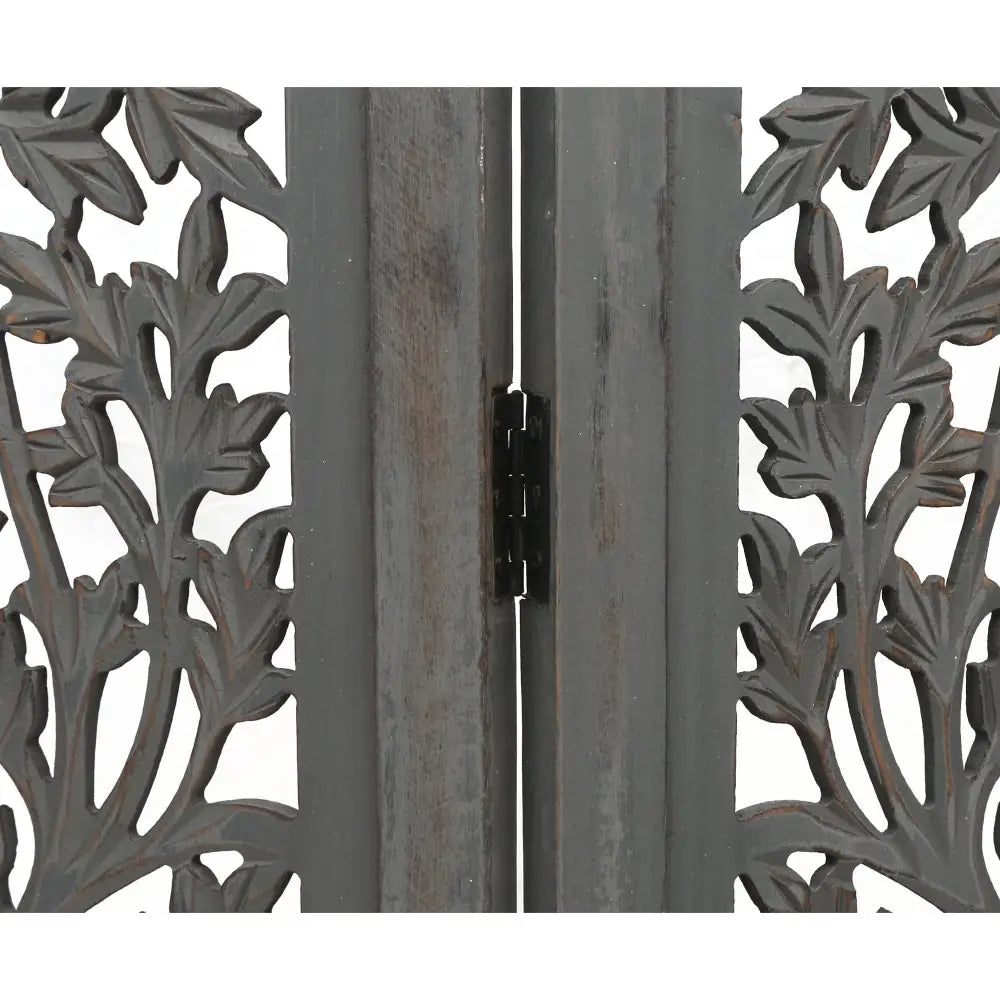 Life Dig 4 Panel Room Divider Screen Privacy Shoji Timber Wood Stand - Dark Grey - Furniture > Living Room