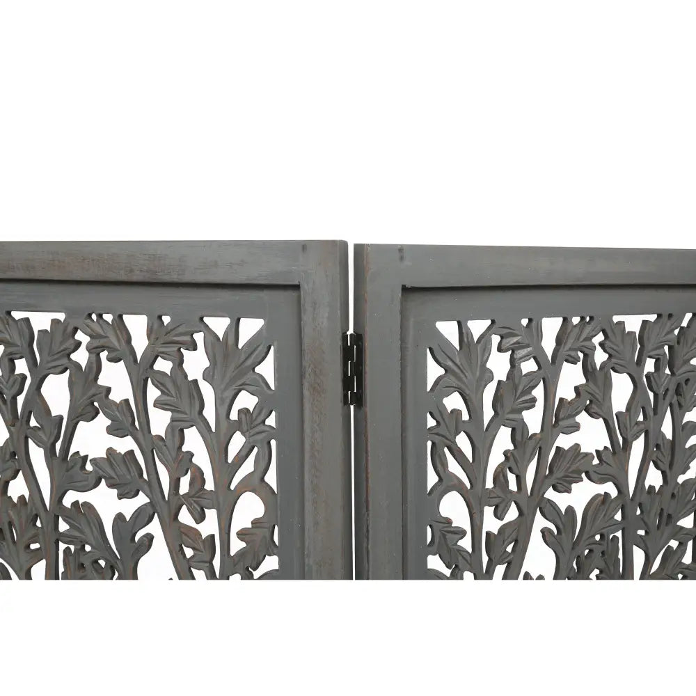 Life Dig 4 Panel Room Divider Screen Privacy Shoji Timber Wood Stand - Dark Grey - Furniture > Living Room