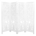 Life Dig 4 Panel Room Divider Screen Privacy Shoji Timber Wood Stand - White - Furniture > Living Room