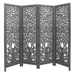 Life Dig 4 Panel Room Divider Screen Privacy Shoji Timber Wood Stand - Dark Grey - Furniture > Living Room
