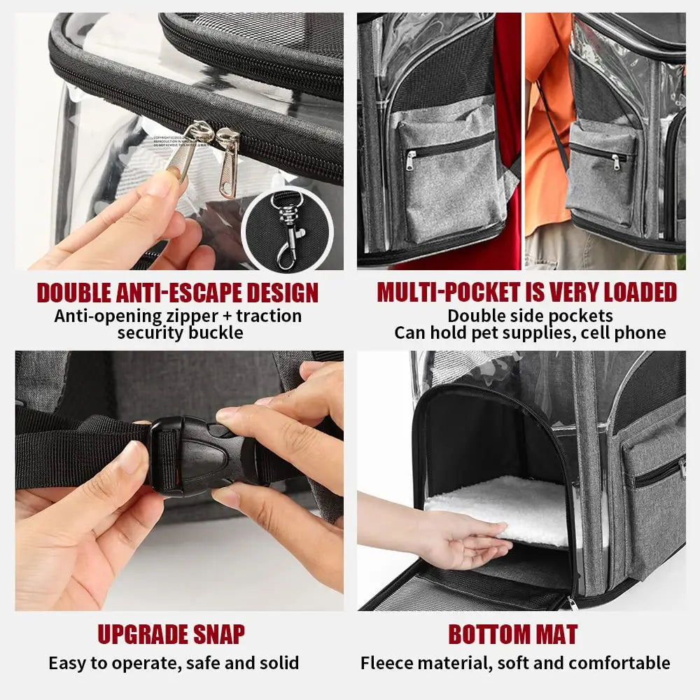 LIFEBEA Cat Pet Carrier Backpack - Dog Puppy Travel Space Carrier Bag - Intimate Design & Easy Access for Pets