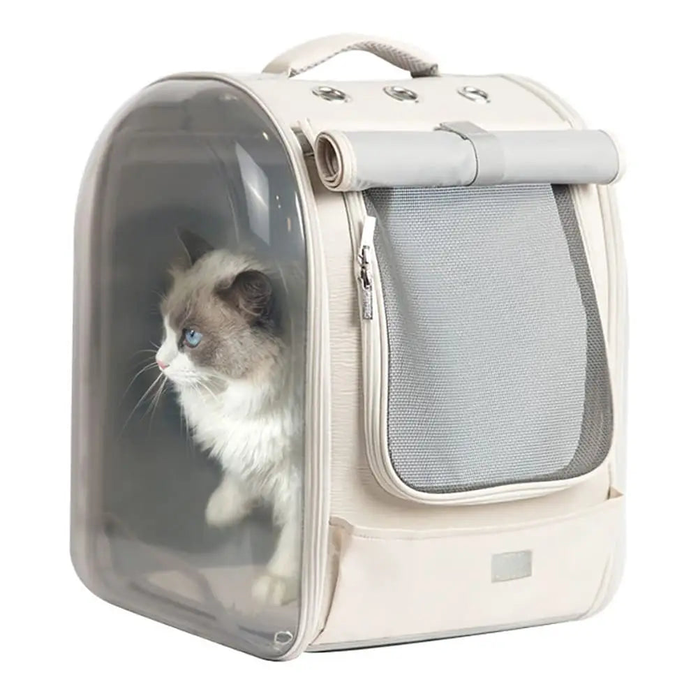 LIFEBEA Pet Dog Cat Carriers Backpack Soft Sided Pet Travel Carrier Bag Transparent pet Backpack for Cats Puppy