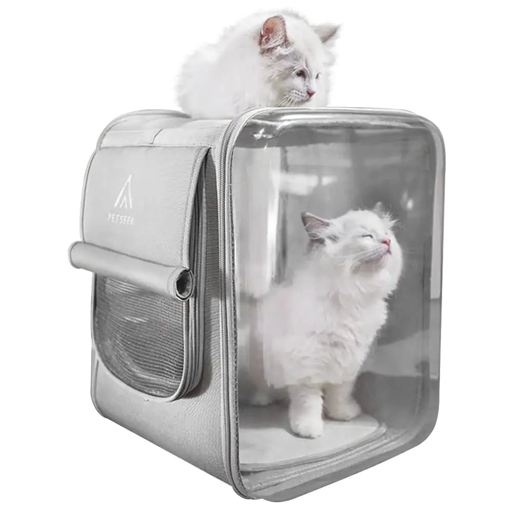 LIFEBEA Pet Dog Cat Carriers Backpack Soft Sided Pet Travel Carrier Bag pet Backpack for Cats Puppy and Small Dogs-Grey