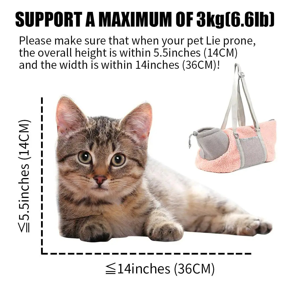 LIFEBEA Small Cat Carrier Pet bag: Comfy Shoulder Bag with Adjustable Strap for Small Dogs Puppies Kittens Up to 3kg