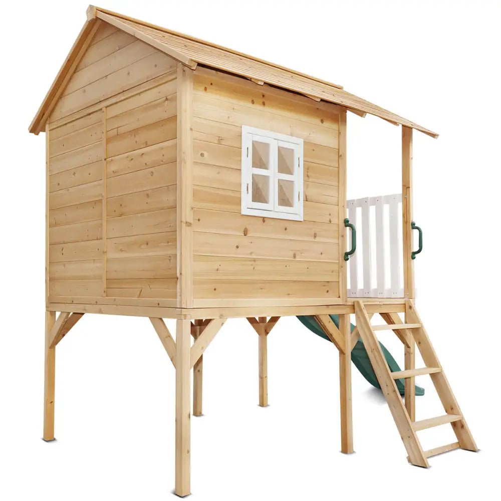 Lifespan Kids Archie Elevated Cubby House with Green Slide - Baby & Kids > Baby & Kid’s Toys > Outdoor Play Equipment