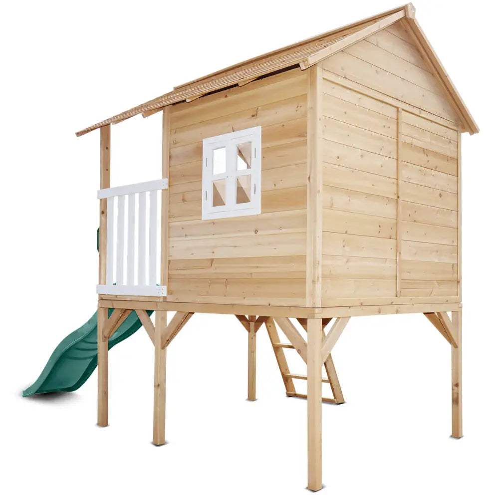 Lifespan Kids Archie Elevated Cubby House with Green Slide - Baby & Kids > Baby & Kid’s Toys > Outdoor Play Equipment