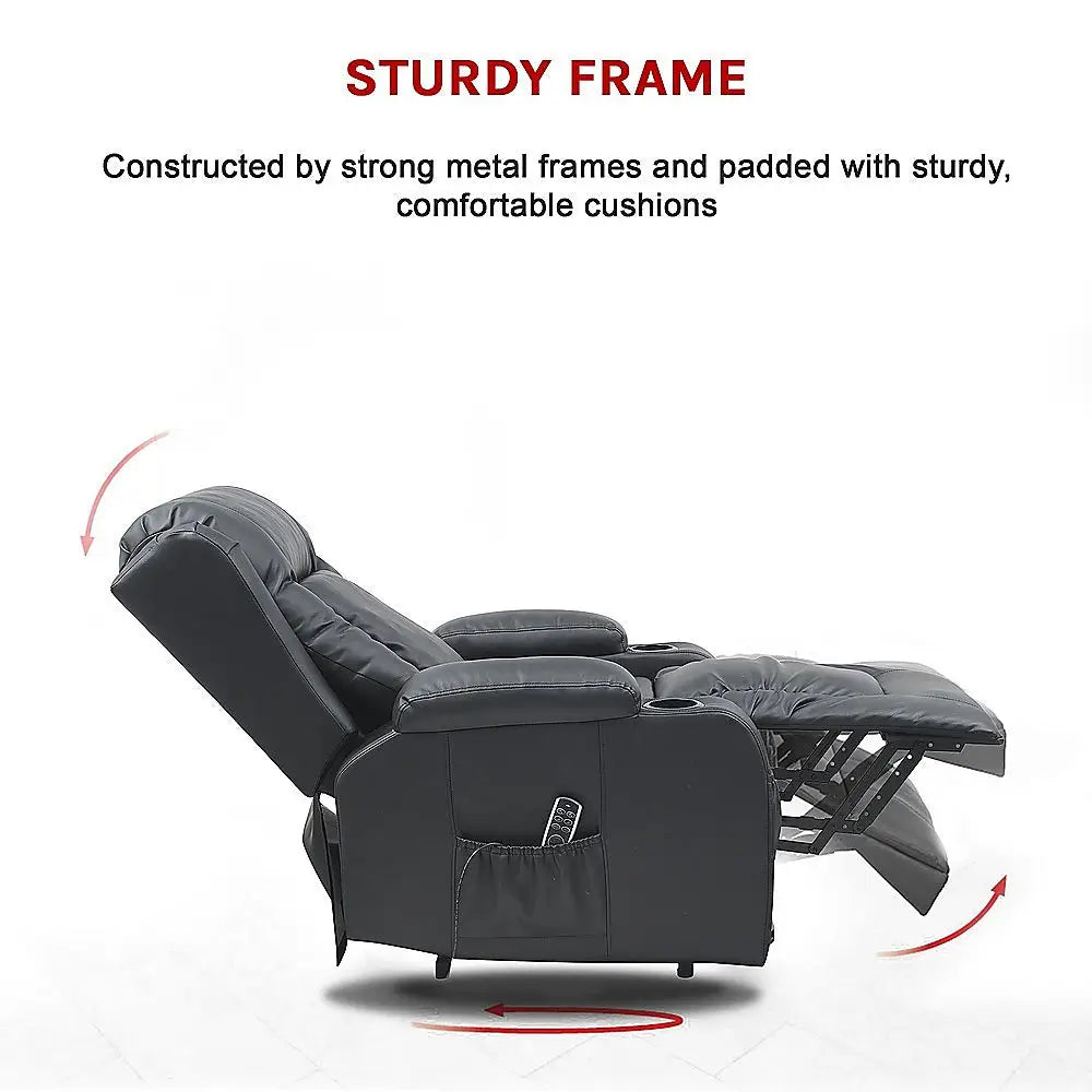 Lift Heated Leather Recliner Electric Massage Chair with USB port - Furniture > Bar Stools & Chairs > Arm Chairs &