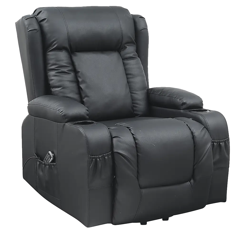 Lift Heated Leather Recliner Electric Massage Chair with USB port - Furniture > Bar Stools & Chairs > Arm Chairs &