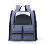 Light Blue Collapsible Pet Carrier Backpack with Trolley Sleeve - Pet Care > Cat Supplies > Cat Carriers & Crates