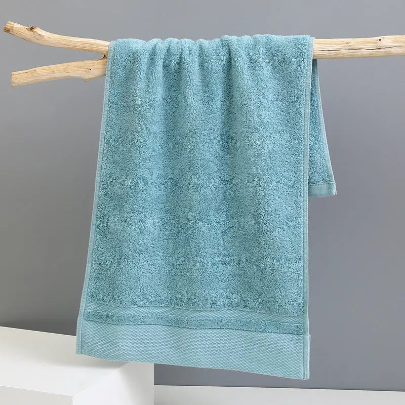 Light Blue Luxury 100% Cotton Face Towel Set - 3-Piece Thick & Absorbent Towels - Home & Garden > Bathroom Accessories