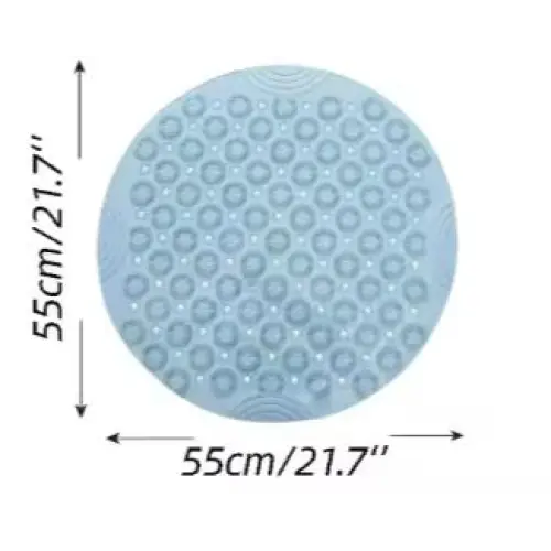 Light Brown Non-Slip Round Shower Foot Scrubber Mat - Soft Silicone Massage Pad for Foot Cleaning - Home & Garden >