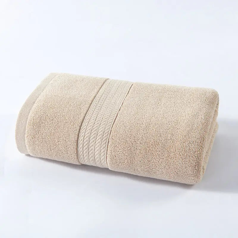 Light Brown Premium Thick Cotton Bath Towel for Adults - Soft and Absorbent Bathroom Towel - Home & Garden > Bathroom