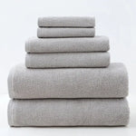 Light Gray Premium Cotton Towel Set - 6 Pieces Soft & Absorbent Bath Towels for Adults - Home & Garden > Bathroom