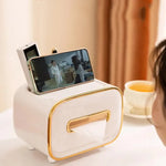 Light Green PET Luxury Tissue Box - Multifunctional Desktop Paper Towel Organizer for Home and Living Room - Home &