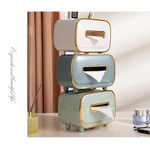 Light Green PET Luxury Tissue Box - Multifunctional Desktop Paper Towel Organizer for Home and Living Room - Home &