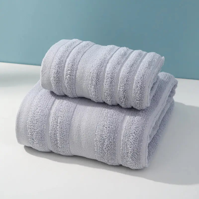 Light Grey Premium Soft Cotton Towels Set Absorbent Quick-Dry Comfortable and Durable Available in Multiple Colors