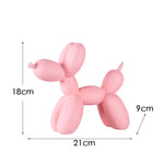 Light Pink Modern Resin Balloon Dog Sculpture - Playful Art Figurine with Golden Snout Accent - Home & Garden > Decor >