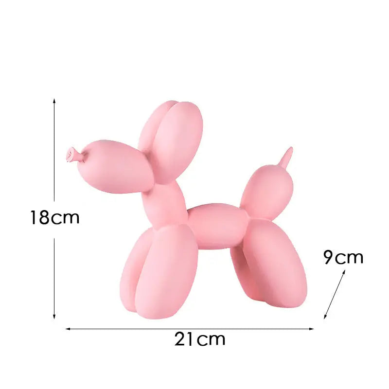 Light Pink Modern Resin Balloon Dog Sculpture - Playful Art Figurine with Golden Snout Accent - Home & Garden > Decor >