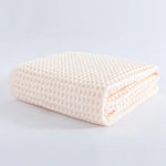 Light Pink Pure Cotton Waffle Weave Bath Towel - Soft Absorbent & Extra Large 70x140 cm for Home Use - Home & Garden >