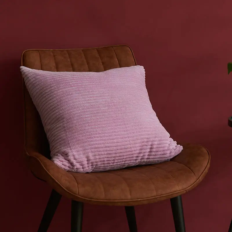 Light Purple Set of 4 Corduroy Pillow Covers - Solid Color Minimalist Throw Cushion Covers - 45x45cm (Pillow Inserts