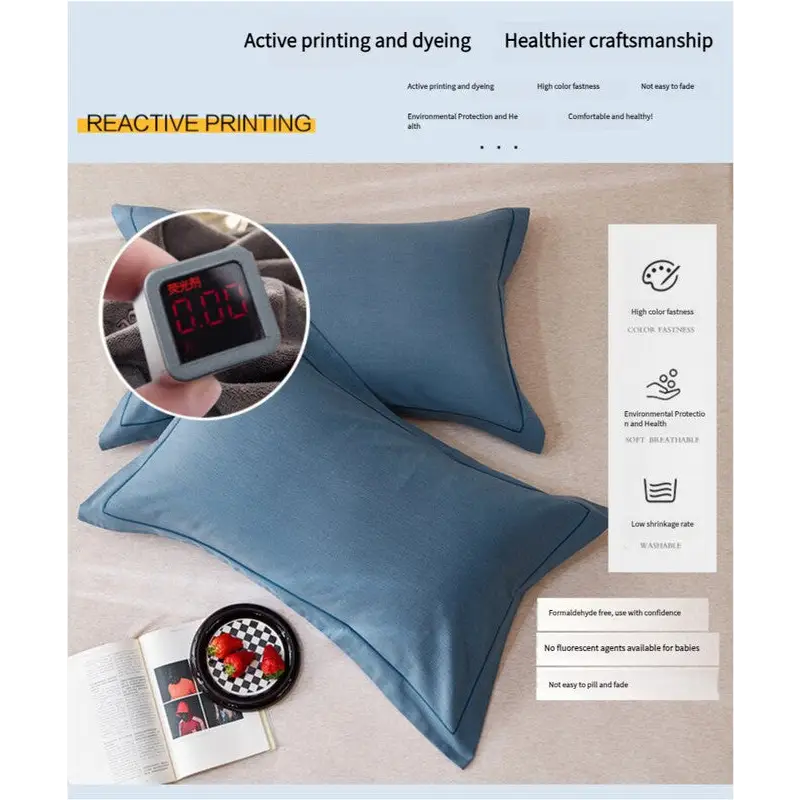 Light Red Pure Cotton Flannel Pillowcase Set - Soft Thickened Solid Color (Pair 48x74cm) - Home & Garden > Bedding >