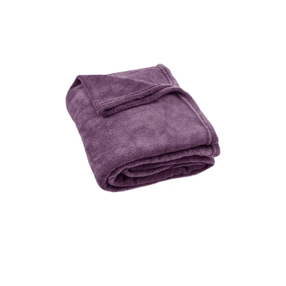 Light Weight Coral Fleece Throw Rug 150x200 cm Mauve - Home & Garden > Bedding