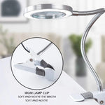 Lighting LED 8X Magnifying Lamp with Metal Clamp 360° Flexible Gooseneck and USB Plug Design for Tattoo Manicure