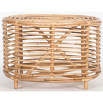 Lilac 61cm Rattan Round Side Table - Natural - Furniture > Bedroom