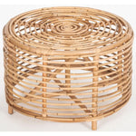 Lilac 61cm Rattan Round Side Table - Natural - Furniture > Bedroom