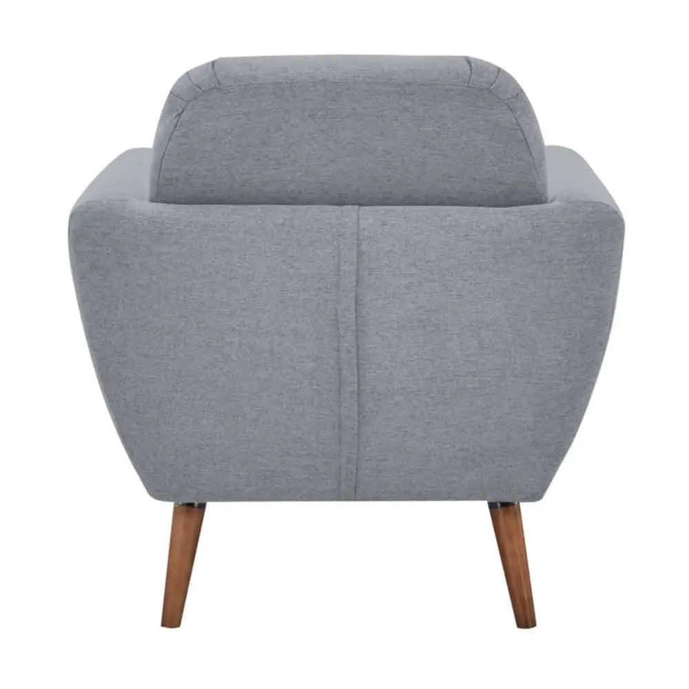 Lilliana 1 Seater Sofa Arm Chair Fabric Uplholstered Lounge Couch - Light Grey - Furniture > Sofas