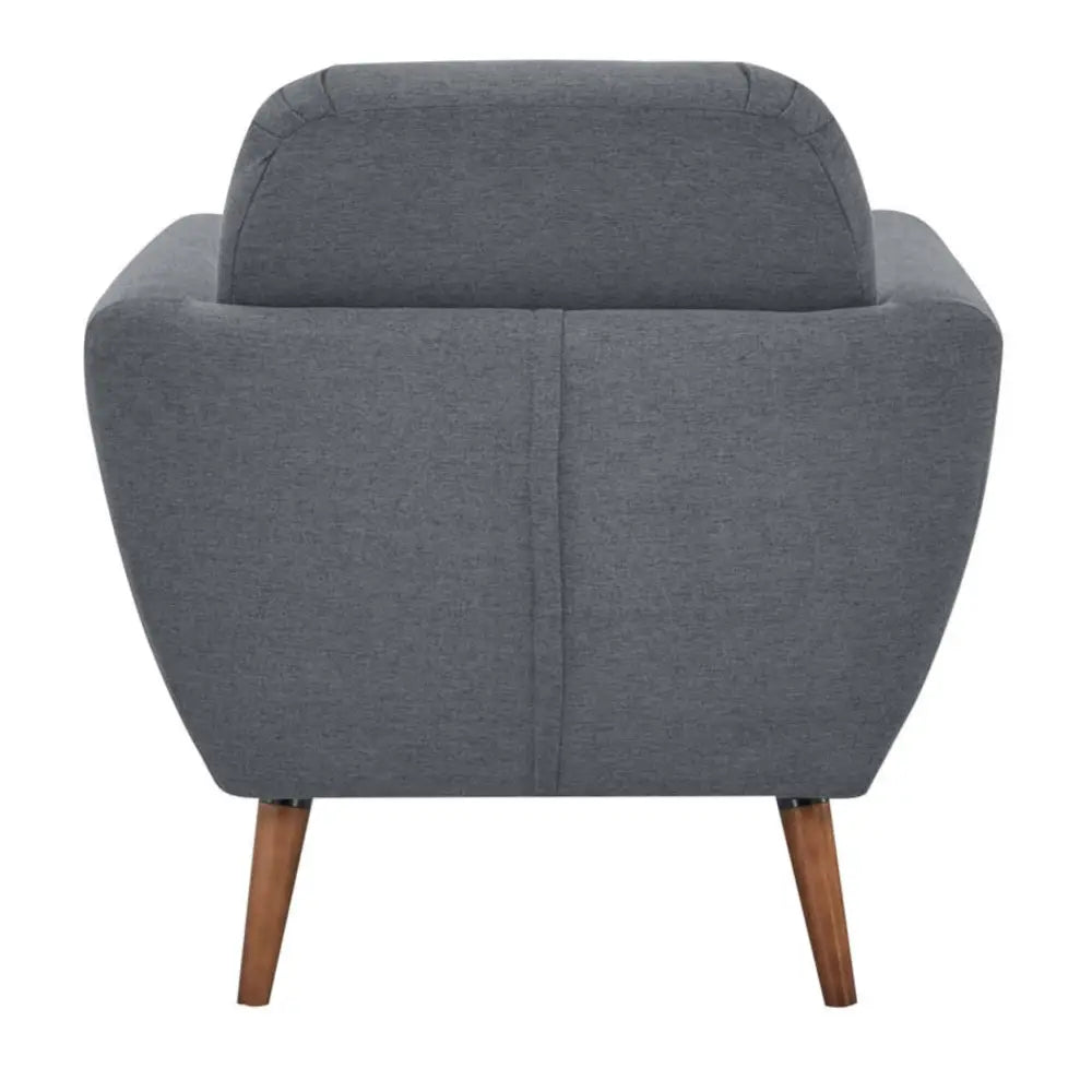 Lilliana 1 Seater Sofa Arm Chair Fabric Uplholstered Lounge Couch - Dark Grey - Furniture > Sofas