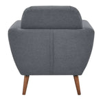 Lilliana 1 Seater Sofa Arm Chair Fabric Uplholstered Lounge Couch - Dark Grey - Furniture > Sofas