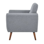 Lilliana 1 Seater Sofa Arm Chair Fabric Uplholstered Lounge Couch - Light Grey - Furniture > Sofas