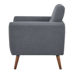 Lilliana 1 Seater Sofa Arm Chair Fabric Uplholstered Lounge Couch - Dark Grey - Furniture > Sofas