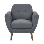 Lilliana 1 Seater Sofa Arm Chair Fabric Uplholstered Lounge Couch - Dark Grey - Furniture > Sofas